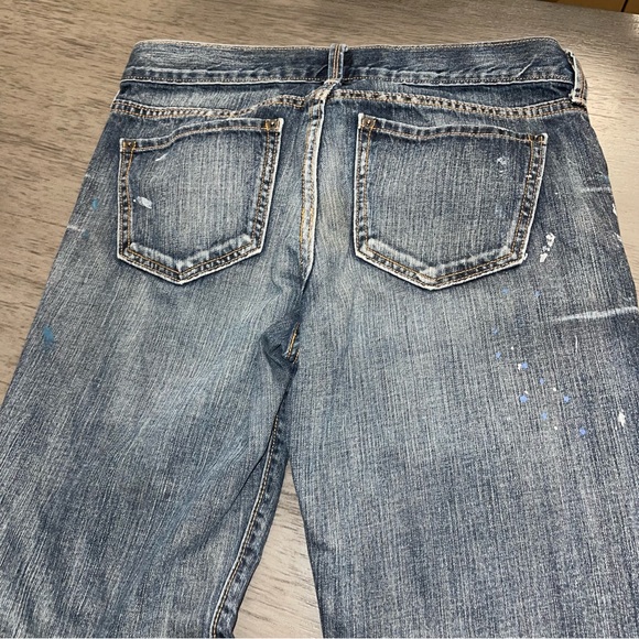 Old Navy Jeans Distressed Stonewash Stylish Paint Splatter Denim Size 8 - Picture 11 of 15